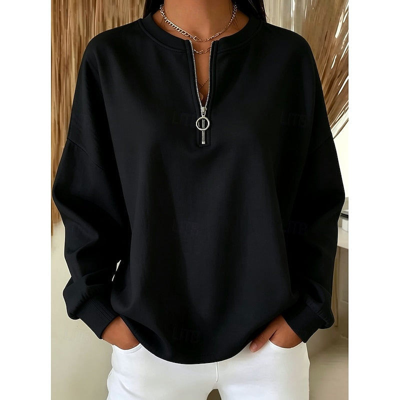 Adeline | Ring-Zip Drop-Shoulder Sweatshirt